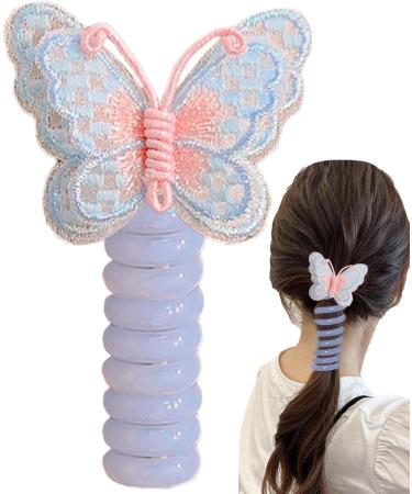 itrimaka Telephone Hair Clips Ponytail Cord Hair Ties | Lovely Elastic Telephone Wire Hair Ties For Daily Wear Festive Seasons & Parties Children Girls Women Blue - Buy Online on GoSupps.com