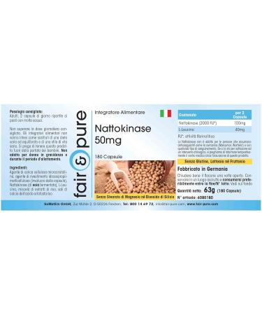 Fair & Pure Nattokinase Capsules 50mg - Vegan - 180 Capsules - Buy Online on GoSupps.com