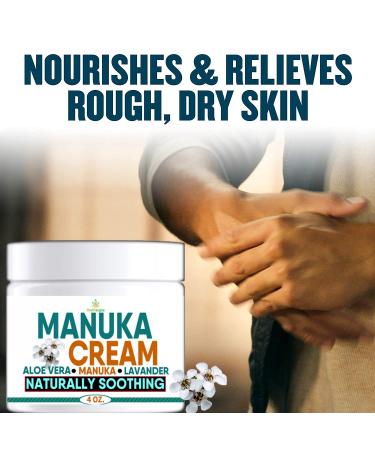 Premium Manuka Honey Cream for Face & Body - Soothing Eczema Lotion with Aloe Vera & Lavender Non-Greasy for All Skin Types - 4 OZ - Buy Online on GoSupps.com
