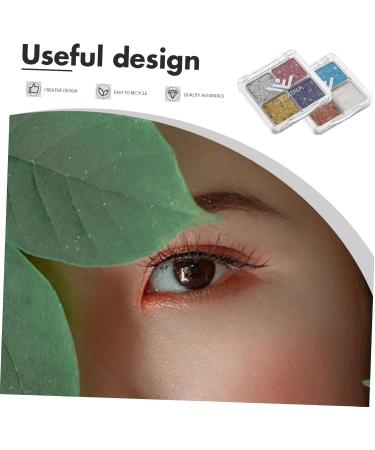 OHPHCALL 2pcs Glitter Eye Makeup Face Glitter Eyeshadow Palette Makeup Eye Shadow Eyeshadow Sparkle Shimmer - Buy Online on GoSupps.com