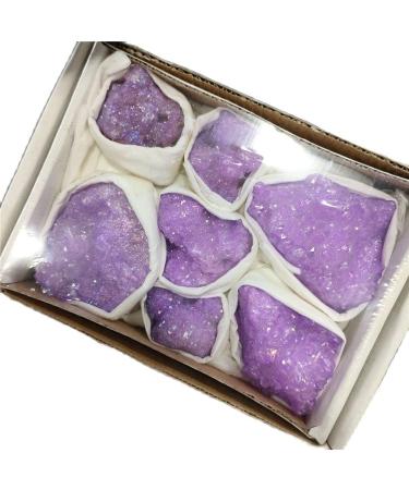 Specimen Purple Titanium Rainbow Aura Lemurian Quartz Cluster Crystal Specimen Gifts Home Decoration - Buy Online on GoSupps.com