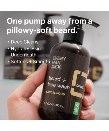Every Man Jack Sandalwood Beard Set: Grooming Essentials for Men - Face Wash, Lotion, Oil, Butter, Comb - Sandalwood Regimen - Buy Online on GoSupps.com