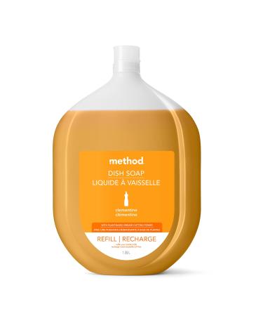Method Liquid Dish Soap Refill Plant-Based Dishwashing Liquid that Cuts Through Tough Grease for a Sparkling Clean Clementine Scent 36 Fl. Oz