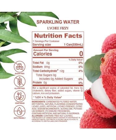CHI FOREST Fizzy Lychee Sparkling Water 11.15 fl oz (Pack of 24) - Refreshing and Delicious - Buy Online on GoSupps.com