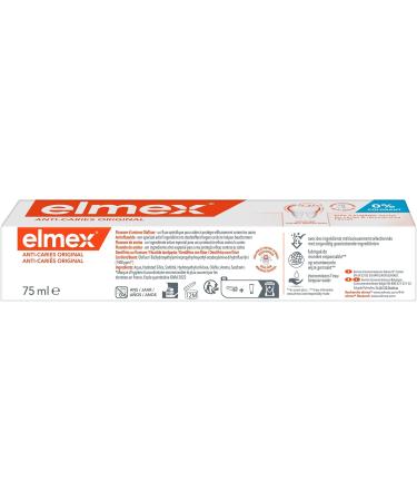 Elmex Toothpaste Against Caries - 0% Dyes Sensitive Teeth & Gum Protection - 75ml Anti-Caries Formula - Buy Online on GoSupps.com