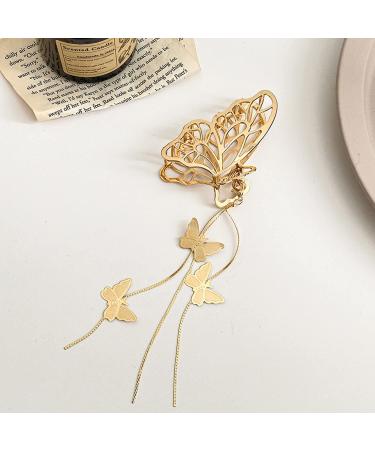Gold Tassel Butterfly Hair Clip - Fashion Hair Accessory for Women and Girls - Buy Online on GoSupps.com