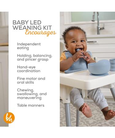 BooginHead Baby Led Weaning Supplies - Stage 1 and Stage 2 Self Feeding 5-Piece Set in Blue - Buy Online on GoSupps.com
