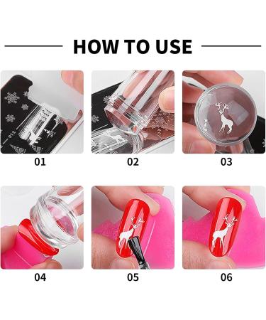 Famidiqgo Nail Stamper - Clear French Tip Nail Art Tool with Scraper | Soft Silicone DIY Manicure - Buy Online on GoSupps.com