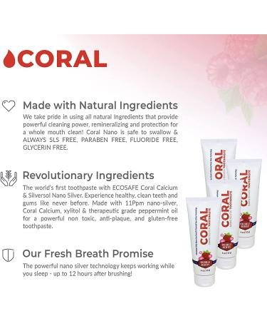 Coral White Nano Silver Bubble Berry Kids Fluoride-Free Toothpaste - Natural Teeth Whitening, Coral Calcium, Nano Silver - SLS & Glycerin Free (4oz, Pack of 4) - Buy Online on GoSupps.com