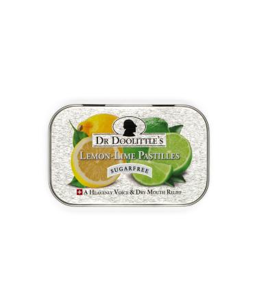 DOOLITTLE Dr Sugar Free Soft Fruit Pastilles for Voice and Throat Lemon Lime Flavor 2.12 Ounce Tin Approximately 25 Count Package