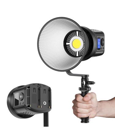 RaLeno 80W LED Studio Video Light, Continuous Lighting with 5600K 7200Lux1M CRI 95+ Brightness Adjustable, Bowens Mount and Efficiency Cooling Fan, for Outdoor Photography YouTube Wedding Shoots