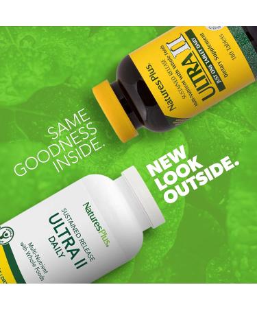 NaturesPlus Ultra II Multivitamin Sustained Release - 180 Vegetarian Tablets | Whole Food Supplement for Natural Energy & Overall Health - Buy Online on GoSupps.com