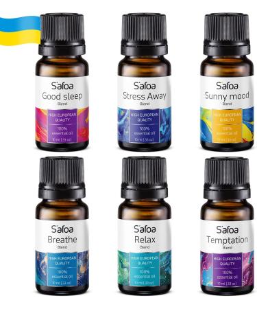 Top 6 Aromatherapy Essential Oil Blends Set for Sleep, Mood, Breathe, Love, Feel Good, Stress Relief - Buy Online on GoSupps.com
