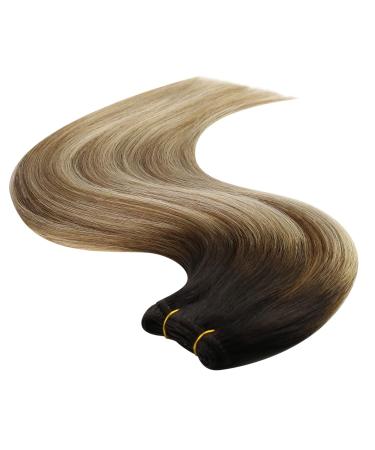 Youngsee Real Hair Balayage Extensions - 55cm Brown & Blonde Wefts | Double Brown Weaving | 100g #2/6/24 - Buy Online on GoSupps.com