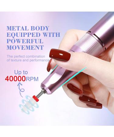 Saviland Rechargeable 40000RPM Nail Drill with 12 Bits - Electric File for Acrylic/Gel Nails - Professional Manicure Pedicure Tool - Buy Online on GoSupps.com