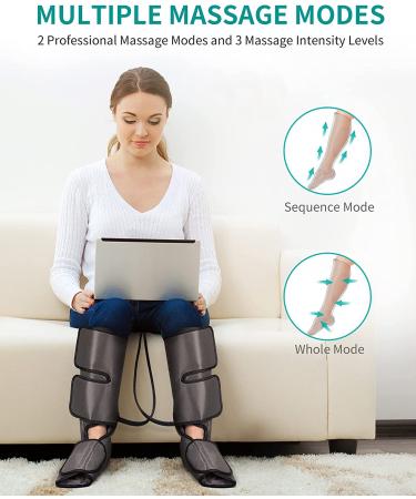 Nekteck Leg Massager with Air Compression for Circulation & Relaxation | Foot & Calf Massage Machine | 2 Modes 3 Intensities | Adjustable Leg Wraps for Home & Office - Buy Online on GoSupps.com
