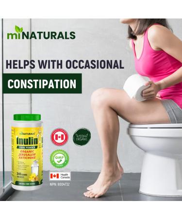 miNATURALS Pure Inulin Fiber Powder - Natural Prebiotic Dietary Fibre Supplement - Made from Organic Jerusalem Artichoke - (340g - 106 Doses) - Buy Online on GoSupps.com