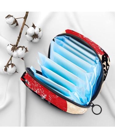 Retro Japanese Handicraft Menstruation Pad Bag with Zipper - Stylish Women's Napkin & Tampon Organizer - Buy Online on GoSupps.com