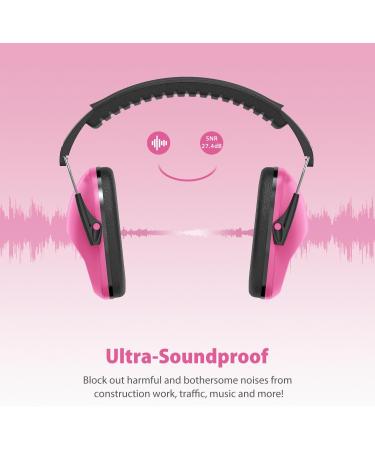 Dr.meter Children Ear Defenders SNR 27dB Protective Earmuffs - Rose Red - Buy Online on GoSupps.com