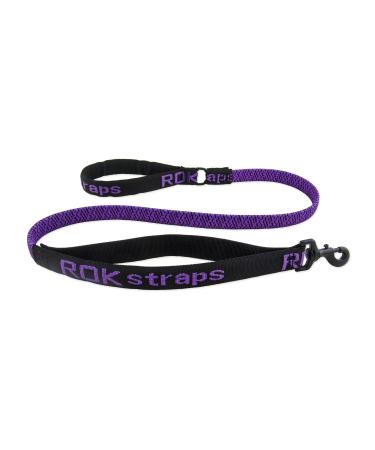 3-in-1 ROK Stretch Leash (Purple - Black mix Medium (for dogs between 30-60lbs)) 54" 30lb-60lb pets Purple With Black