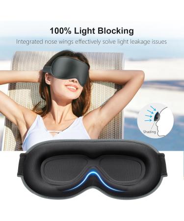 Buy Gritin 100% Light Blocking Sleep Mask - Ergonomic 3D Design for Comfort | Ultra Soft & Pressure-Free Eye Mask for Men & Women - Light Gray - Buy Online on GoSupps.com