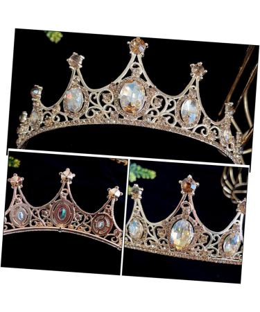 Beatifufu Crown Bridal Hair Accessories Wedding Hair Accessories Rhinestone Hair Accessories 15X15CM Golden - Buy Online on GoSupps.com