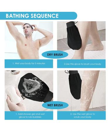 2x Black Peeling Gloves - Gentle & Effective Dead Skin Removal for Men & Women - Buy Online on GoSupps.com