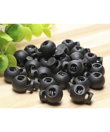 Shapenty Plastic Toggle Cord Locks Clip Ends - 25PCS Black Round Ball Shape Luggage Lanyard Stopper - Buy Online on GoSupps.com