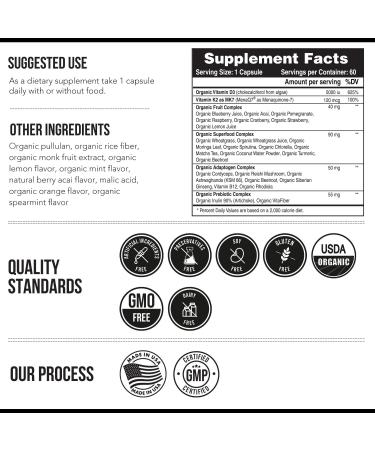 Magnesium (60 ct) Plant D3 5000 IU + K2 MK-7 (60 ct) & Whole-Food Vitamin C (90 servings) Bundle | Vegan Supplements for Energy Muscle & Immune Support | USDA Organic Non-GMO Gluten-Free - Buy Online on GoSupps.com