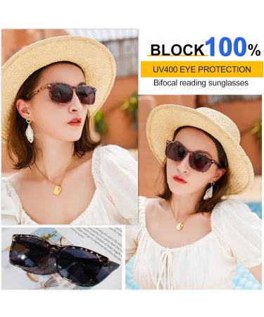 MARE AZZURO Bifocal Reading Sunglasses for Women - Trendy Square Outdoor Readers (Leopard 2.0) - Stylish & Comfortable Vision Correction - International Shipping Available - Buy Online on GoSupps.com