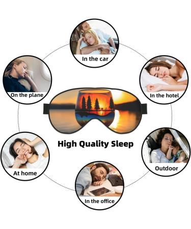 Sunset Wine Glass Print Eye Mask - Soft Sleeping Eye Cover for Travel & Naps | Perfect Gift for Men & Women - Buy Online on GoSupps.com