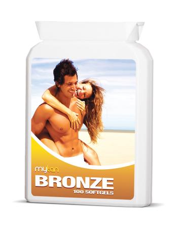 MyTan Bronze Tanning Pills | 100 Softgels | Sunless Tan Supplement | With Astaxanthin Lutein Lycopene And More | Over 7-Week Supply