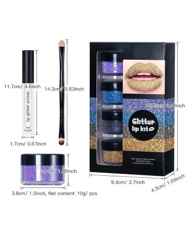 LOKFAR Glitter Lip Kit - Shiny Diamond and Metallic Lip Makeup Set (Cool Colors) | Waterproof & Long Lasting - Buy Online on GoSupps.com