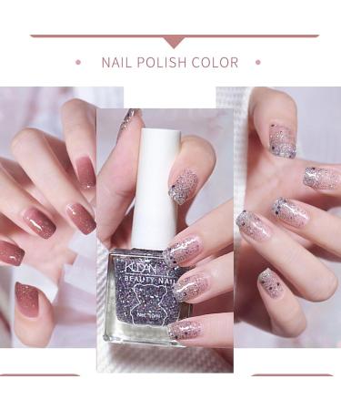 TBeautfave Glitter Pink & Purple Nail Varnish Pink Nail Polish Quick Dry Nail Polish Long Lasting Nail Polish Non-Toxic Nail Polishes No Need Cure Nail Gel Polish Nail Varnish Taro flash+Star flash - Buy Online on GoSupps.com