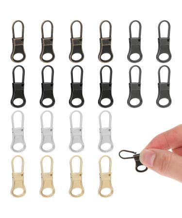 20 pieces replacement zipper slide zipper zipper metal zipper pull zipper repair set for jeans backpacks suitcases wallets school bags school uniforms (5 colors)