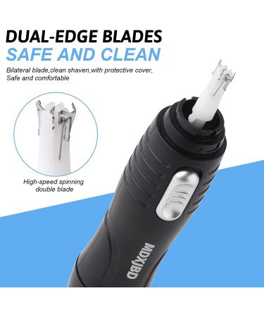 Painless Nose Hair Trimmer for Men & Women - Double-Edge Stainless Steel Blades - Easy Cleansing & Waterproof - Black - Buy Online on GoSupps.com