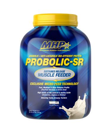 Maximum Human Performance Probolic-SR Sustained Release Protein Powder, 24g Protein, BCAAs, Glutamine, Arginine, Pre-Workout, Post-Workout, Nighttime Protein, 4lbs, 52 Servings, Vanilla Vanilla 52 Servings (Pack of 1)