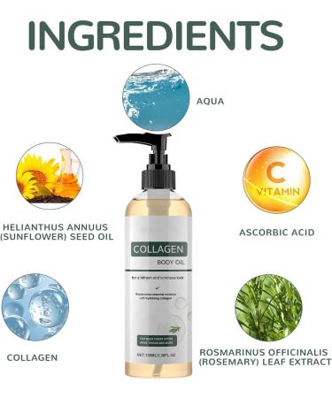 Huile corporelle liftante au collag ne Collagene huile corps pour femmes hydratation et nutrition intenses anti cellulite att nue visiblement les ridules et illumine le teint (1pc) - Buy Online on GoSupps.com