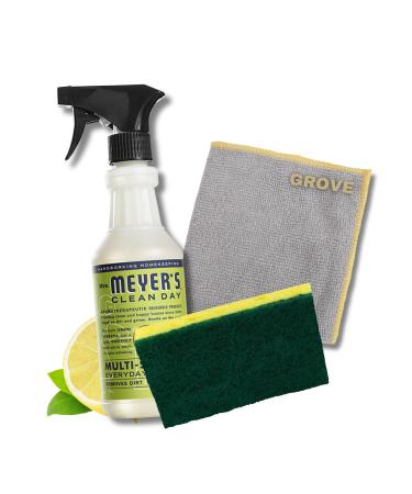 Mrs Meyers Cleaning Spray With Sponge & Microfiber Towel - All Purpose Cleaner & Mrs Meyers Multi-surface Cleaner - Kitchen Cleaner Spray & Multipurpose Cleaner Myers All Purpose Cleaning Spray 16oz