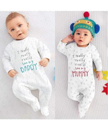 Baby Bodysuits Love Mummy Daddy Romper Set for Twins - Buy Online on GoSupps.com