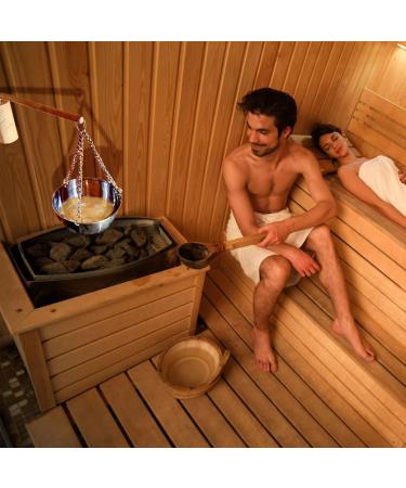 3-Piece Aroma Bowl Sauna Set | Felt Sauna Hut & Cap | 350ml Stainless Steel Bowl | Essential Sauna Accessories for Spa & Relaxation - Buy Online on GoSupps.com