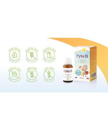 Fyto D 800 IU Vitamin D3 for Children - Growth & Vitality Bone & Teeth Support Enhanced Immunity & Defense 10ml Dropper Neutral Taste Plant Derived Natural No Additives - Buy Online on GoSupps.com