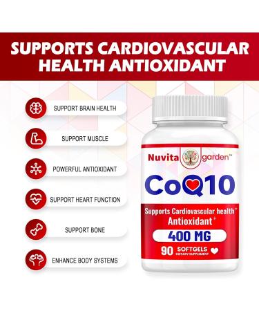NoMiLu CoQ10-400mg High Absorption Coenzyme-Q10 Powerful Antioxidant for Heart & Energy-Production 90 Softgels - Buy Online on GoSupps.com
