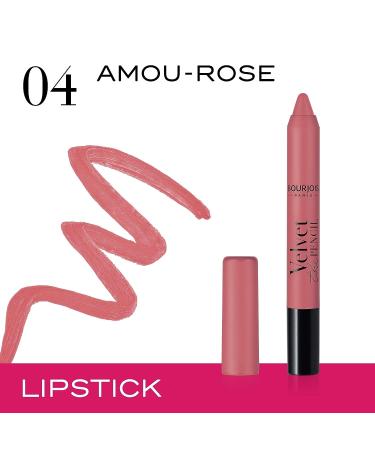 Bourjois Velvet The Pencil Lipstick - 04 Amou-rose | Long-lasting Matte Finish - Buy Online on GoSupps.com
