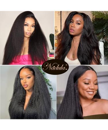 Nadula V Part Kinky Straight Human Hair Wig 18 150% Density - Glueless V Shape Clip-in Half Wig for Women - No Leave Out Needed - Upgraded U Part Design - Buy Online on GoSupps.com