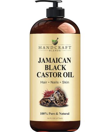 Handcraft Jamaican Black Castor Oil for Hair Growth, Eyelashes and Eyebrows - 100% Pure and Natural Carrier Oil & Body Oil - Use As Aromatherapy Carrier Oil, Moisturizing Massage Oil - 16 fl. oz 16 Fl Oz (Pack of 1) Black …