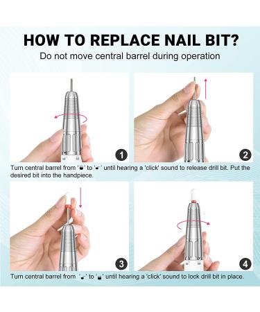 MelodySusie Rechargeable 35000RPM Nail Drill - Cordless Portable Electric File for Acrylic Gel Nails - Manicure Pedicure Tool with Low Noise & Heat - Sparkle Plus (White) - Buy Online on GoSupps.com