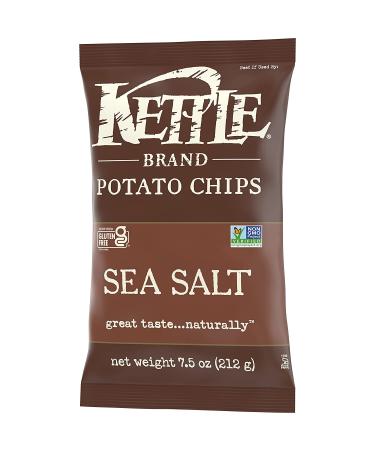 Kettle Brand Sea Salt Potato Chips - Gluten-Free & Non-GMO - 7.5 oz Bag - Buy Online on GoSupps.com