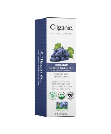 Cliganic Organic Grapeseed Oil 100% Pure - Natural Cold Pressed Oil for Skin Hair & Face | Shop Internationally - Buy Online on GoSupps.com