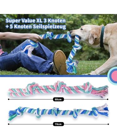 Gaiusikaisa Heavy Duty Dog Rope Toys for Large & Medium Breeds | 100% Cotton Aggressive Chewers Perfect for Teeth Cleaning - Vibrant Colors - Buy Online on GoSupps.com
